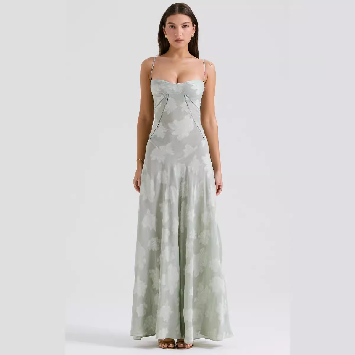 Floral Embroidered Cami Maxi Dress